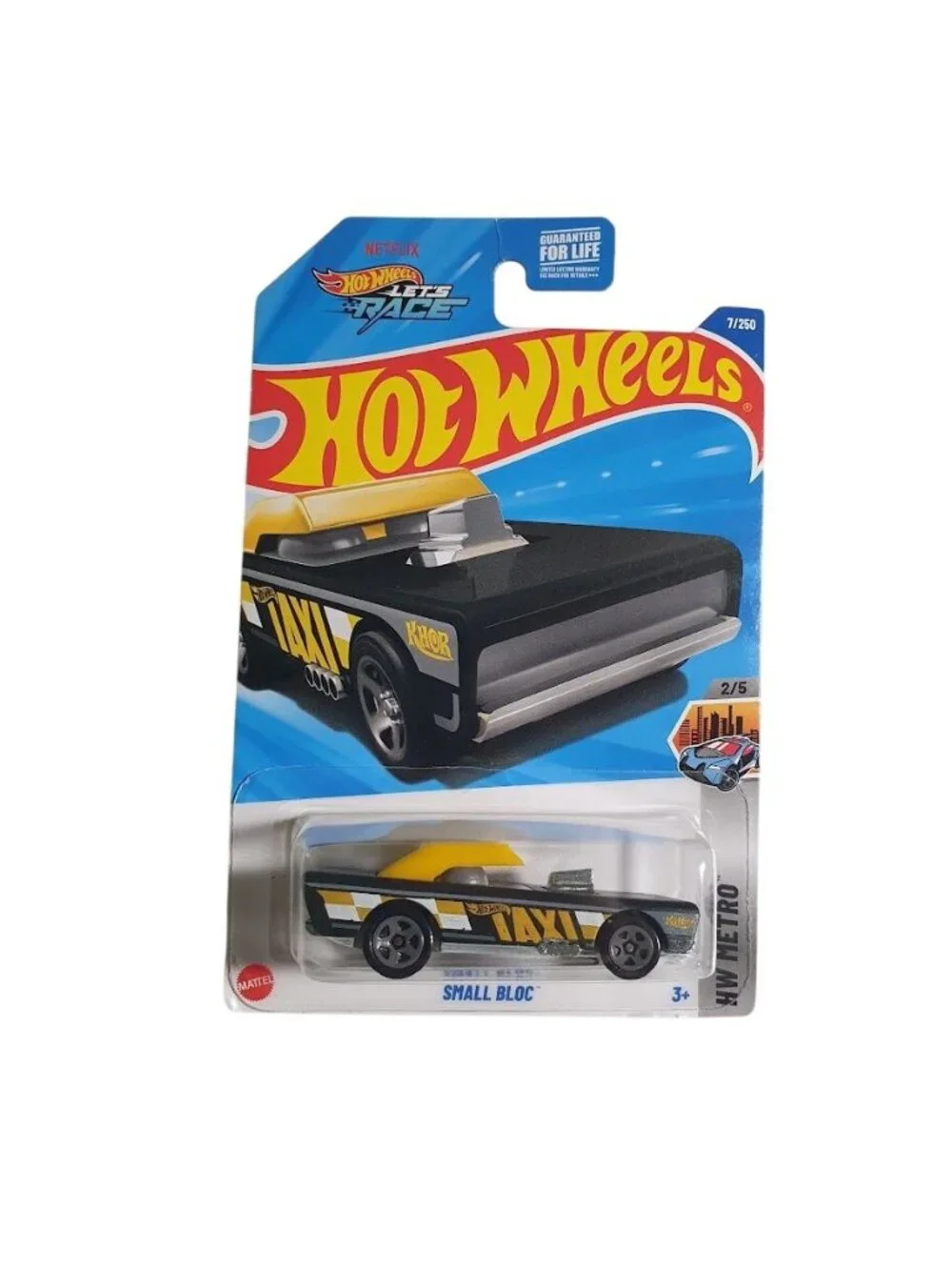 Hot Wheels Small Bloc HW Metro Black Yellow Taxi Theme Collectible 7/250 2/5